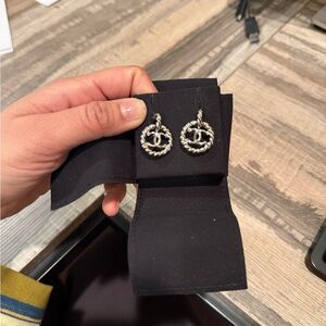 Chanel CC Rope Hoop Earrings – Silver Tone – With Box & Tag